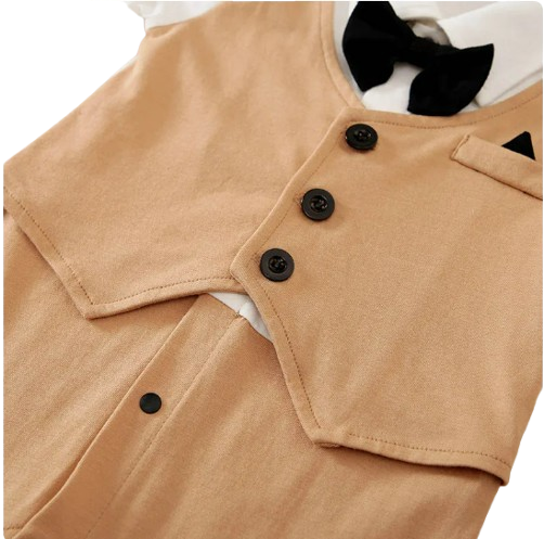 The Carter - Newborn Baby Gentleman Bodysuit – Cotton Short Sleeve Formal Summer Outfit