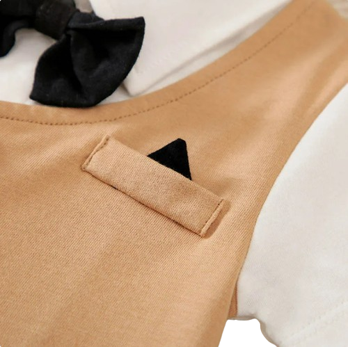 The Carter - Newborn Baby Gentleman Bodysuit – Cotton Short Sleeve Formal Summer Outfit