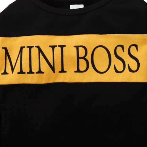 The Cleo - Newborn Baby Boy Mini Boss Long Sleeve Print Tee and Long Pants Sport Casual 2PCS Set