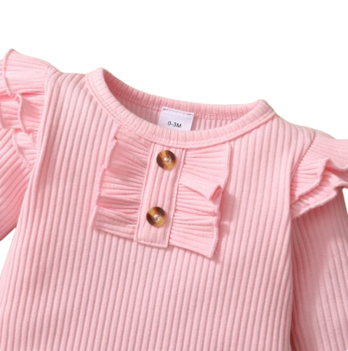 The Alva - Newborn Baby Girl Long Sleeve Bodysuit + Camo Pants + Headband 2PCS Cotton Set