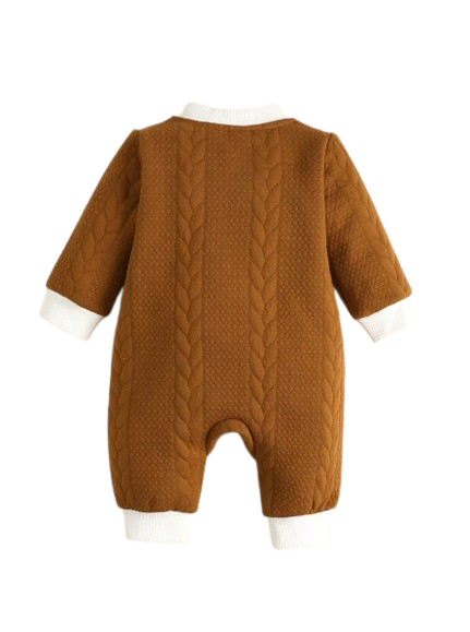 The Barry - Baby Boy Bear Print Long Sleeve Romper Autumn Warm One Piece Outfit