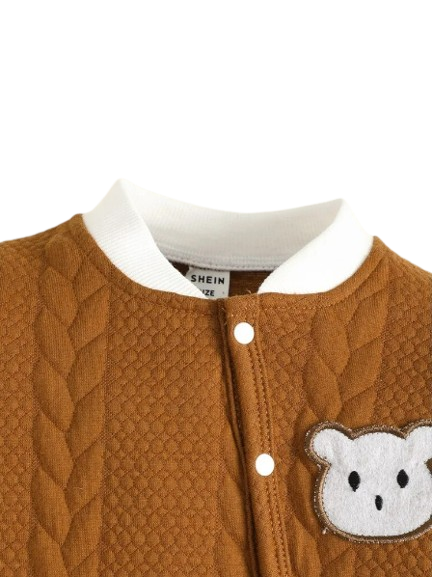 The Barry - Baby Boy Bear Print Long Sleeve Romper Autumn Warm One Piece Outfit