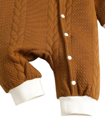 The Barry - Baby Boy Bear Print Long Sleeve Romper Autumn Warm One Piece Outfit