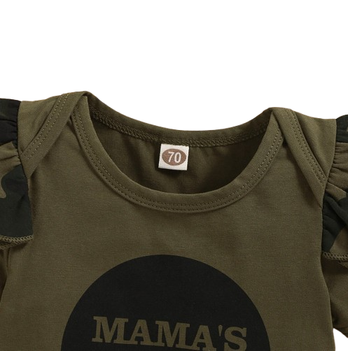 The Aubree - Infant Baby Girl Cotton Letter Romper Camo Pants & Headband Set 3PCS