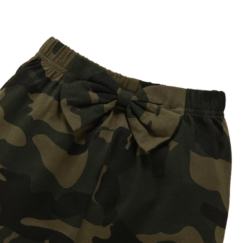The Aubree - Infant Baby Girl Cotton Letter Romper Camo Pants & Headband Set 3PCS