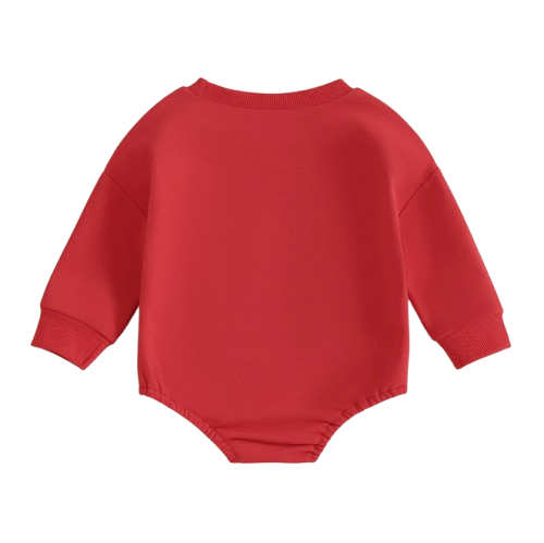 The Brayden - Baby Boy Valentine Romper Fuzzy Letter Embroidered Long Sleeve Jumpsuit 0‑18M