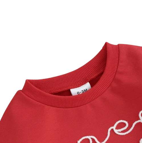 The Brayden - Baby Boy Valentine Romper Fuzzy Letter Embroidered Long Sleeve Jumpsuit 0‑18M
