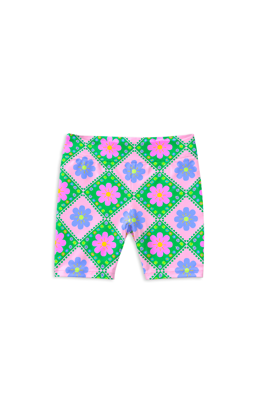 Patchwork Bloom Bike Short