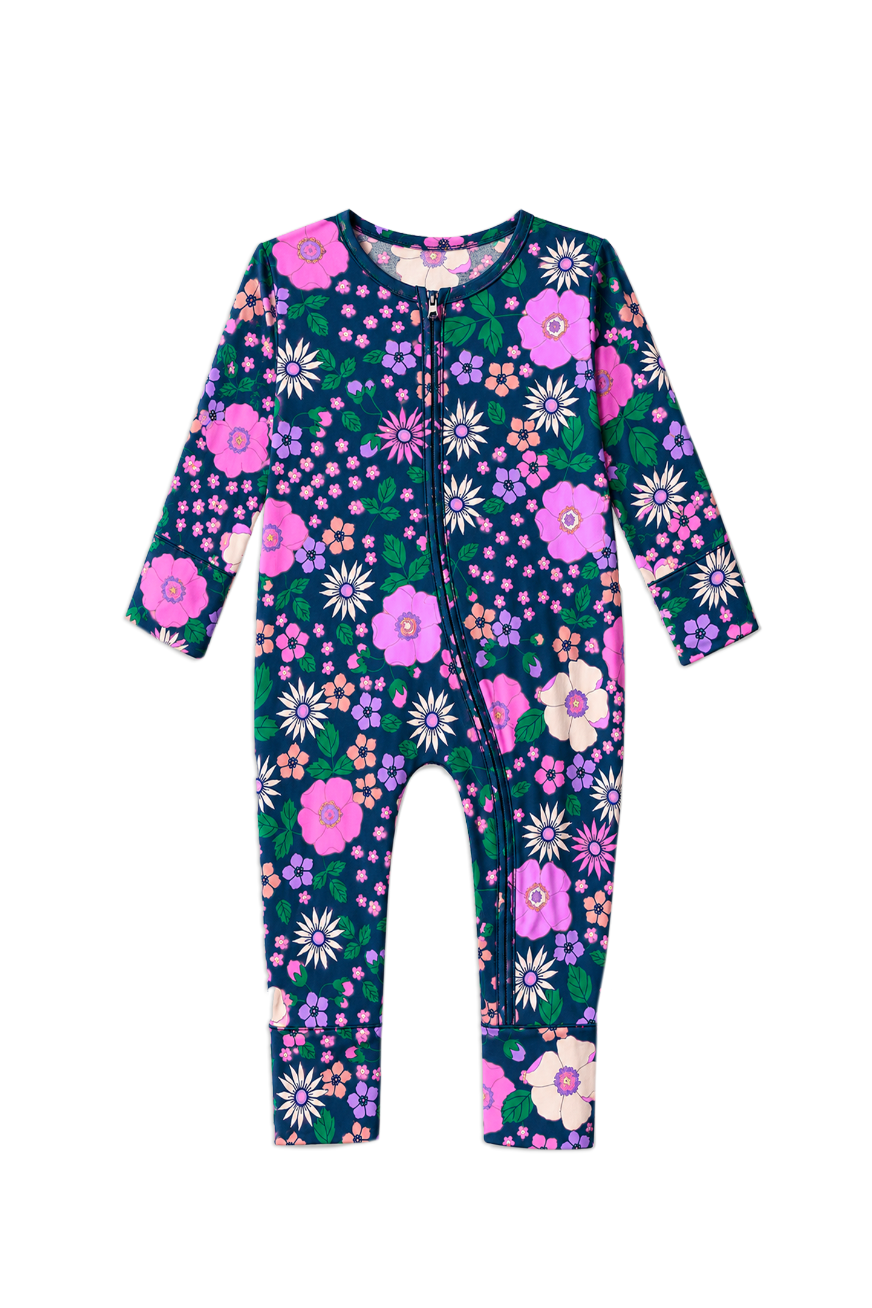Midnight Garden Zip Romper
