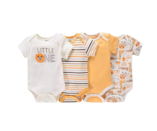 The Caleb - Baby Unisex 4pcs Cartoon Print Bodysuits