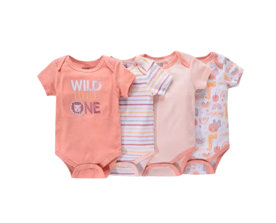 The Caleb - Baby Unisex 4pcs Cartoon Print Bodysuits
