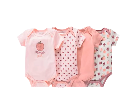 The Caleb - Baby Unisex 4pcs Cartoon Print Bodysuits