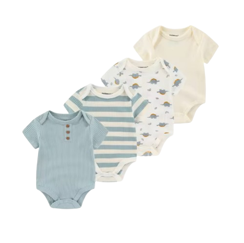 The Caleb - Baby Unisex 4pcs Cartoon Print Bodysuits