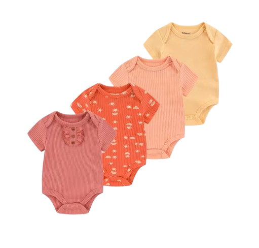 The Caleb - Baby Unisex 4pcs Cartoon Print Bodysuits