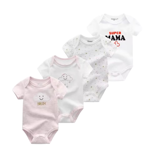 The Caleb - Baby Unisex 4pcs Cartoon Print Bodysuits
