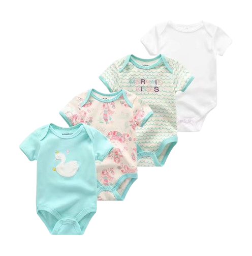 The Caleb - Baby Unisex 4pcs Cartoon Print Bodysuits