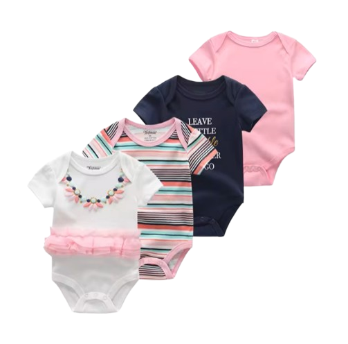 The Caleb - Baby Unisex 4pcs Cartoon Print Bodysuits
