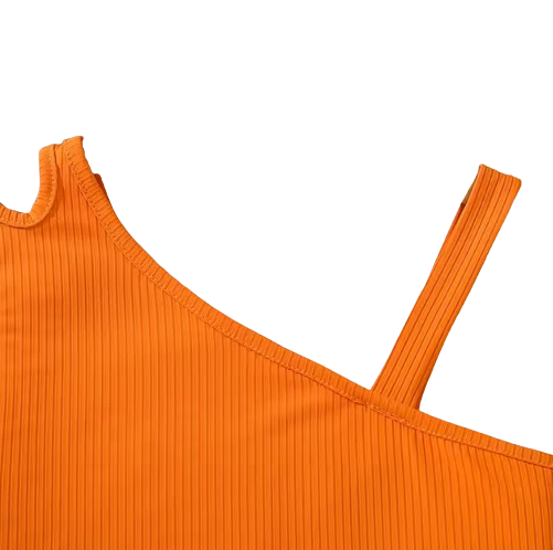 The Cecilia - Baby Girl Orange Asymmetrical Sling And Printed Short Pastoral Style Casual Dress