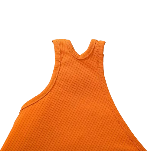The Cecilia - Baby Girl Orange Asymmetrical Sling And Printed Short Pastoral Style Casual Dress