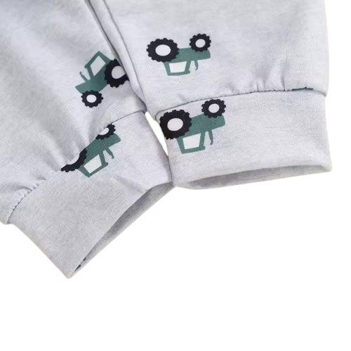 The Bryce - Baby Boy "This Is How I Roll"  Tractor Print Long Sleeve Sweatshirt + Elastic Waist Pants