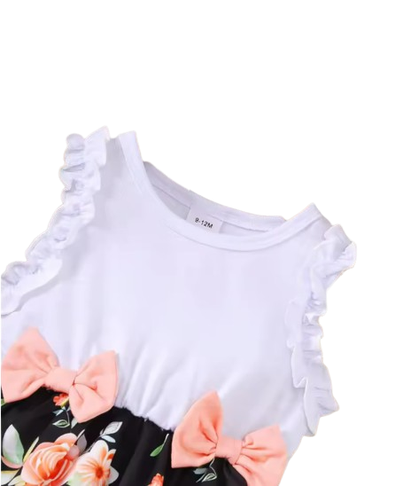 The Antonella - Baby Girl Floral Print Sleeveless Dresses