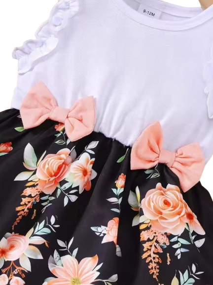 The Antonella - Baby Girl Floral Print Sleeveless Dresses