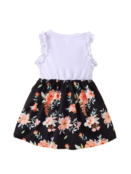 The Antonella - Baby Girl Floral Print Sleeveless Dresses