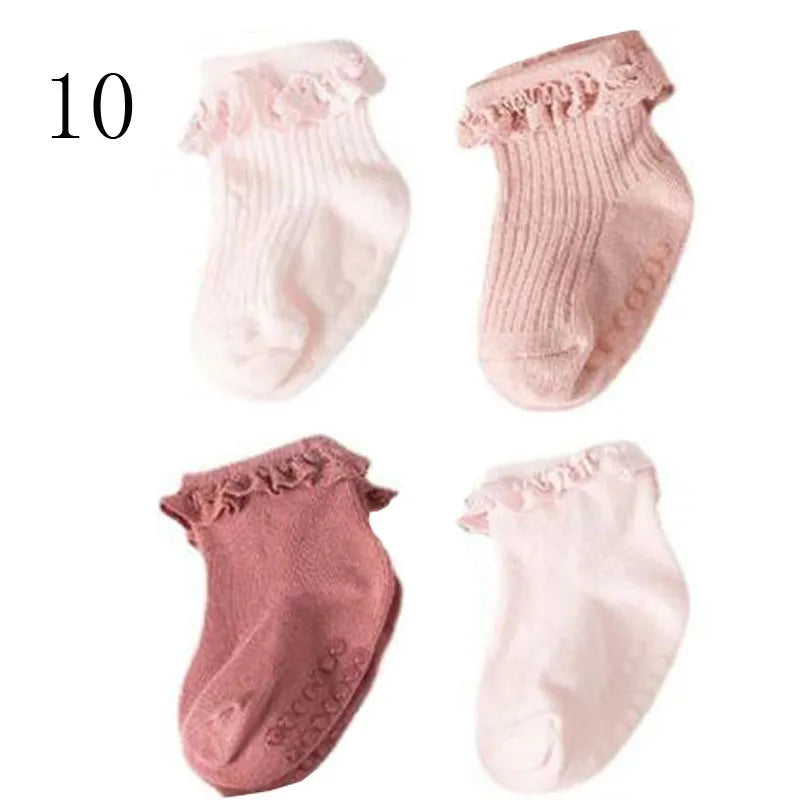 4Pair baby Girl non-slip socks