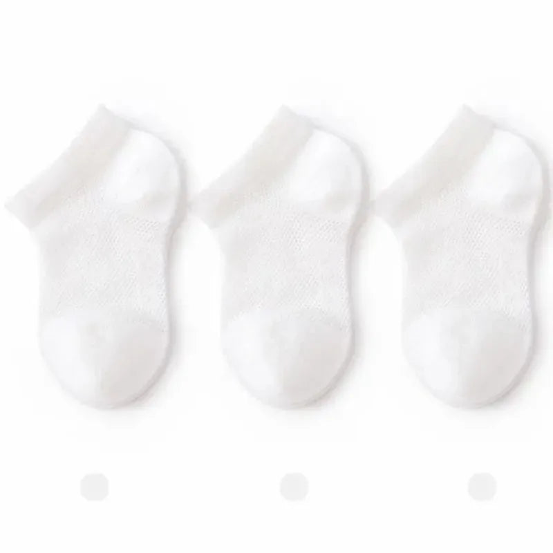 3 Pair Baby Sock Solid Color Mesh