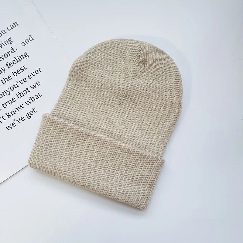 Baby Winter Knitted Hat Cuff Keep Warm Crochet Child Cap For Kids Women Men Outdoor Acrylic Solid Color Girls Boys Beanies Hats