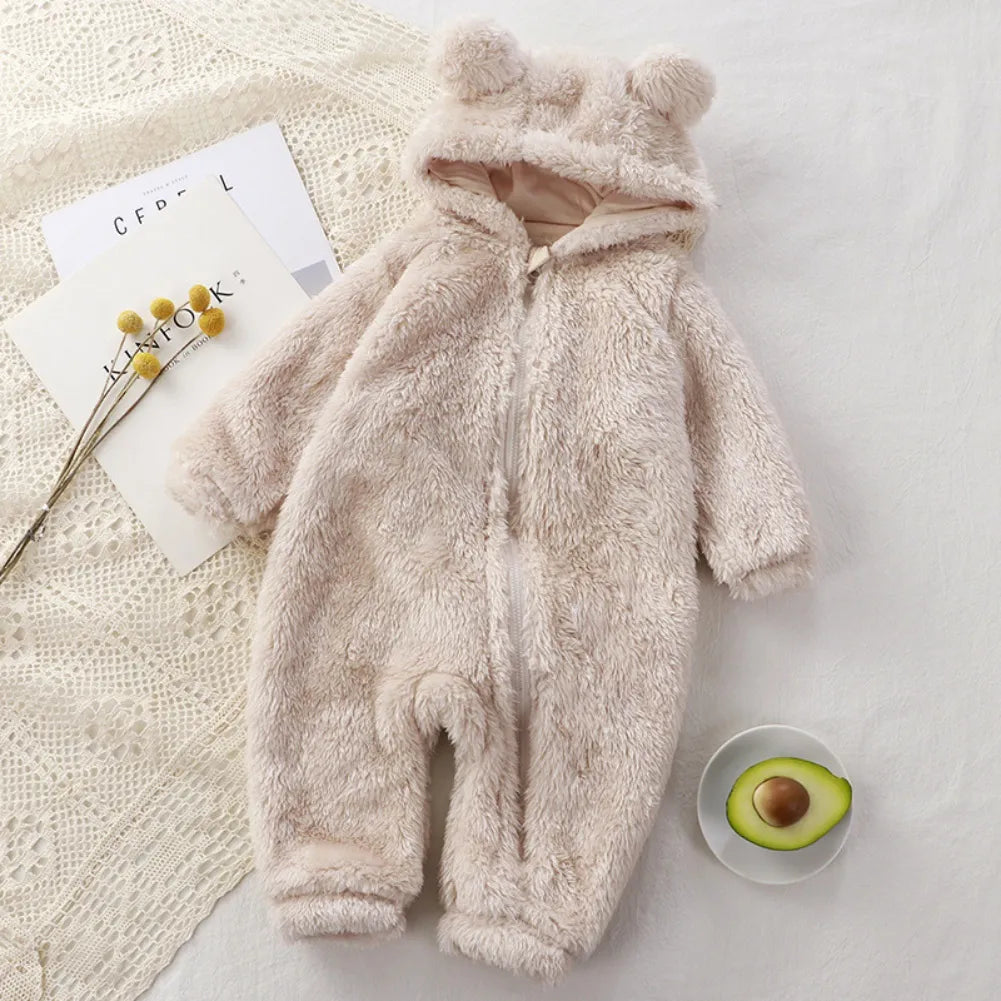 Bear Ear Hood Fleece Onesies Pyjamas