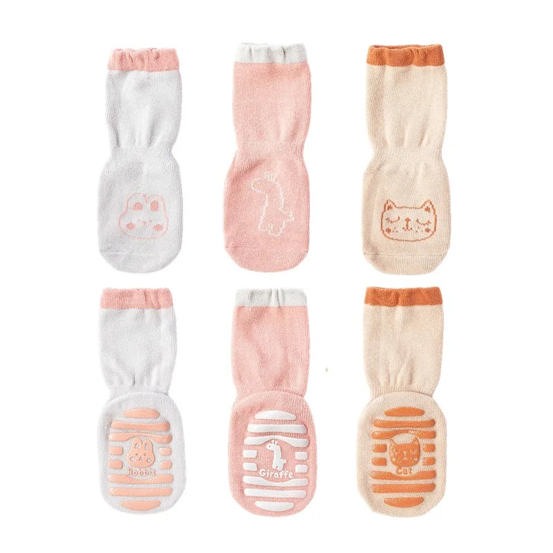 3 Pairs Cartoon Newborn Socks