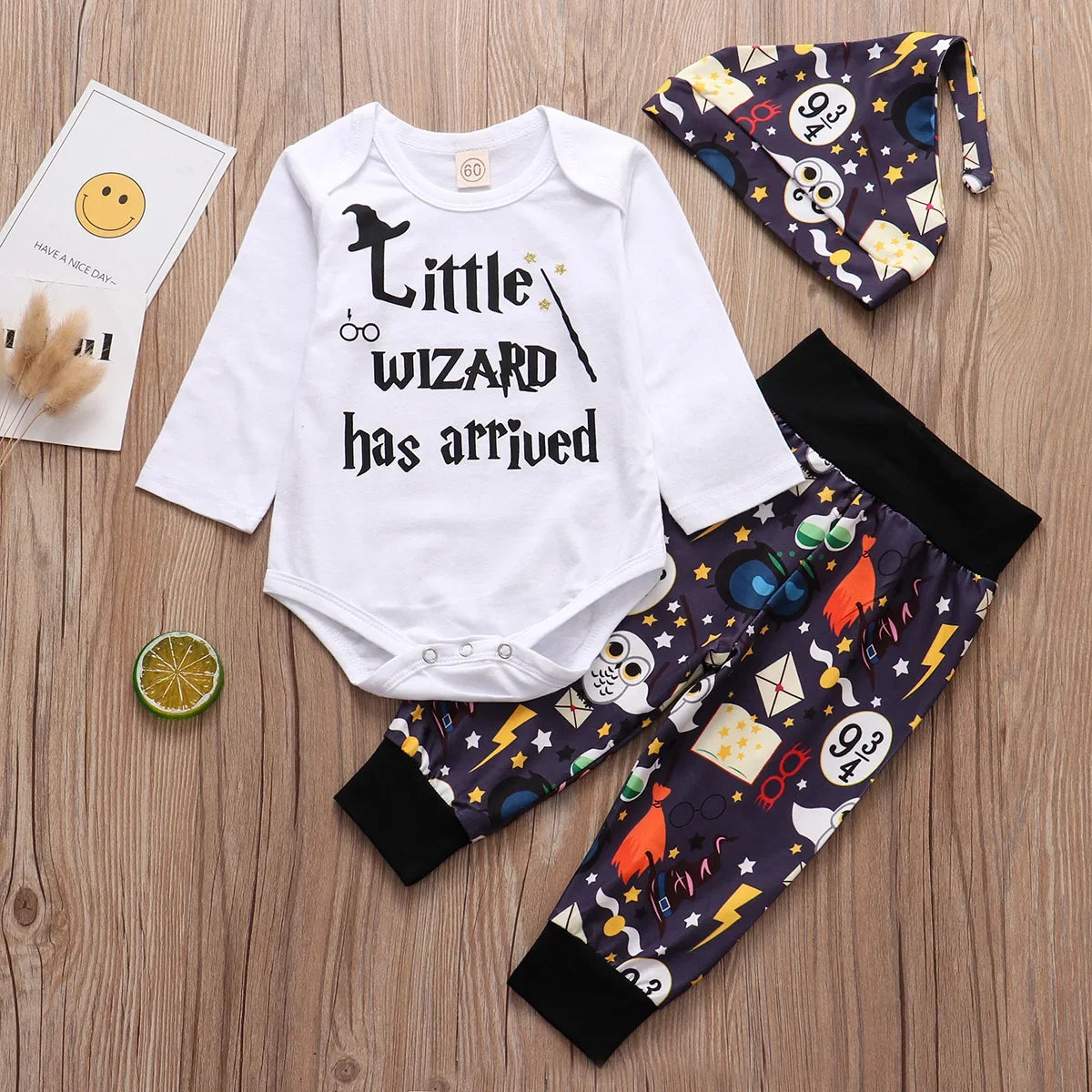 3 Pieces Sets Little Wizard Tops+Pants+Hat