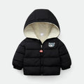 Bear print hooded jacket