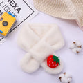 Baby Winter Warm Thicken Scarfs New Children Cute Cartoon Faux Rabbit Fur Cross Collar Scarves Boy Girl Soft Plush Scarf Gift