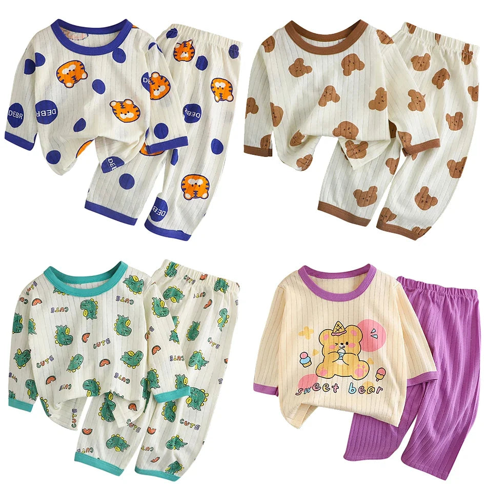 Cotton Long Sleeve and Pants Pajamas Sets