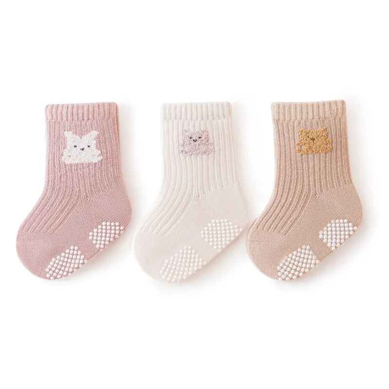 3 Pairs Kids Soft Fashion Cartoon Socks