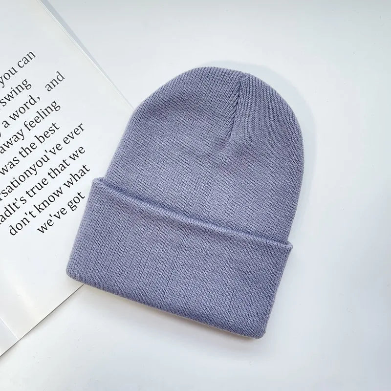 Baby Winter Knitted Hat Cuff Keep Warm Crochet Child Cap For Kids Women Men Outdoor Acrylic Solid Color Girls Boys Beanies Hats