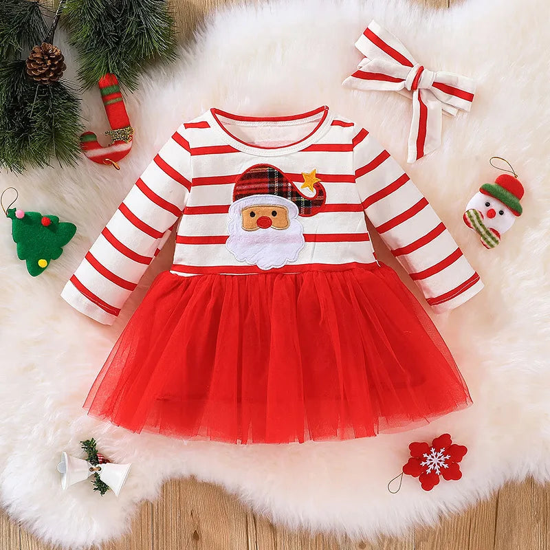 Baby Girl Blossom Bow Christmas Dress