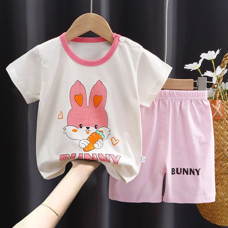 Cartoon print Newborn baby Clothes set