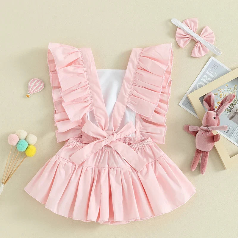 Baby Girl Easter Outfit Rabbit Print