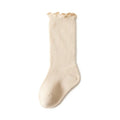 Baby Girl Knee High Socks Newborn Baby Socks Solid Color Cotton Ruffle Kids Long Socks Toddler Girls Christmas Children's Socka