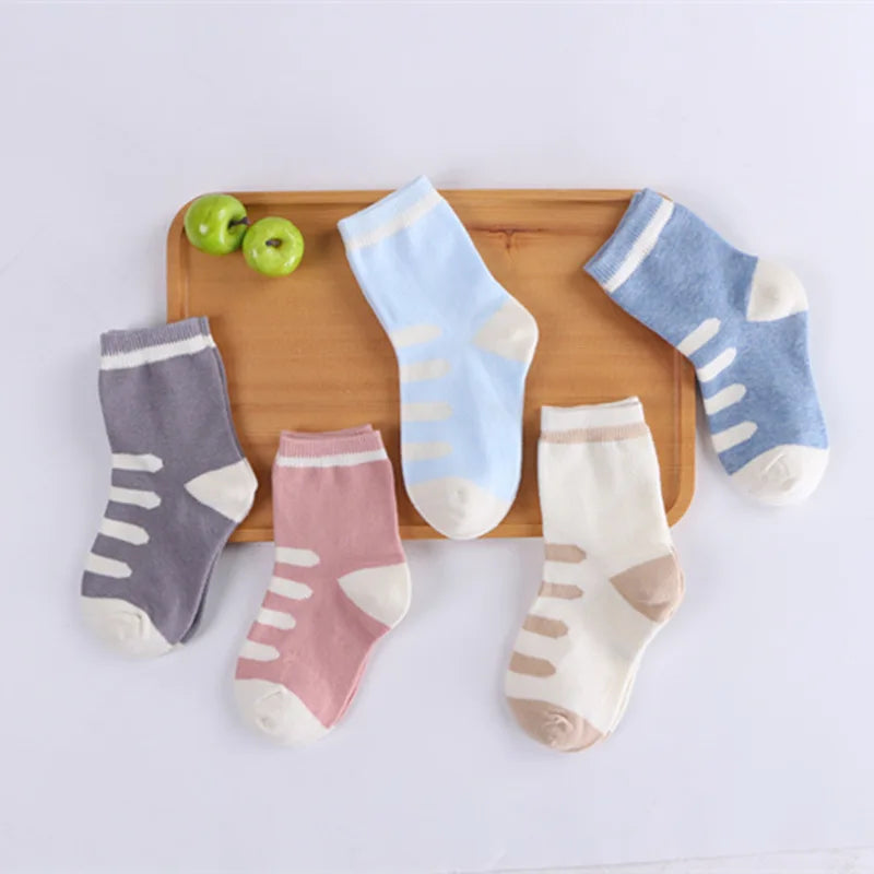 5 Pair Infant Cartoon Socks Cotton