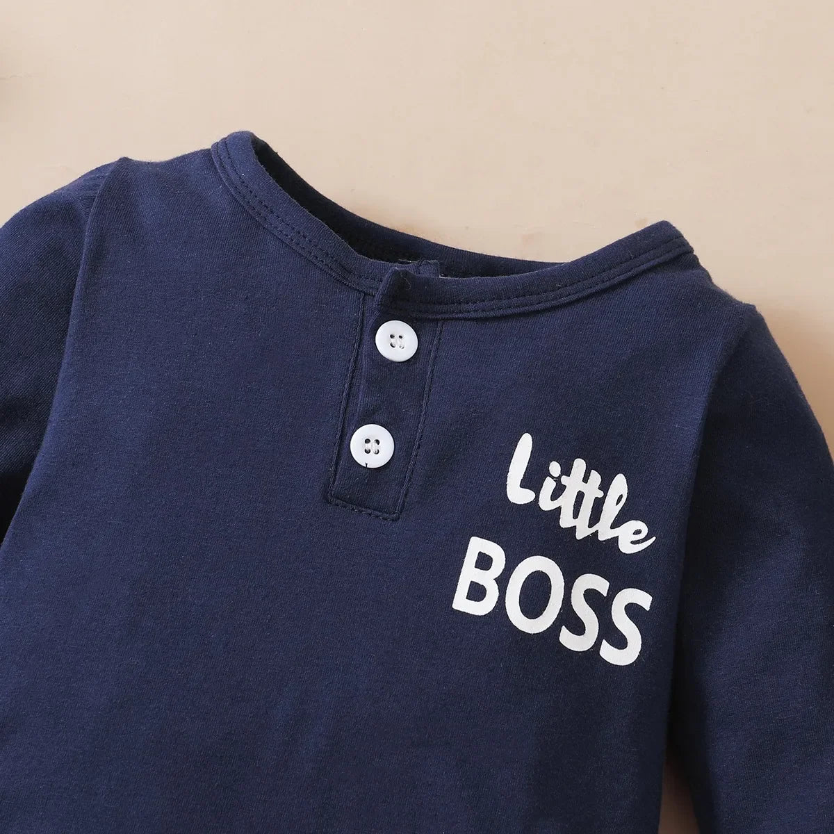 Baby Boy Romper Long Sleeves Letter Print Jumpsuit+Hat