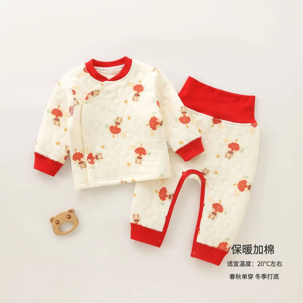 Baby Girl Outfit Combed Cotton Long Sleeve Tops Pants Two Pieces Autumn Winter Infant Clothing Baby Clothes Set