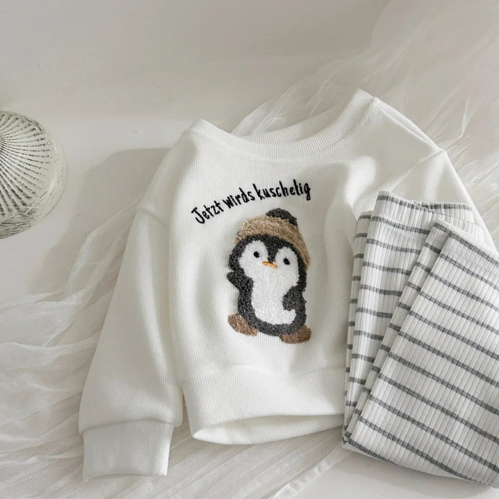 Cartoon Bear Sweatshirt and Long Pants set