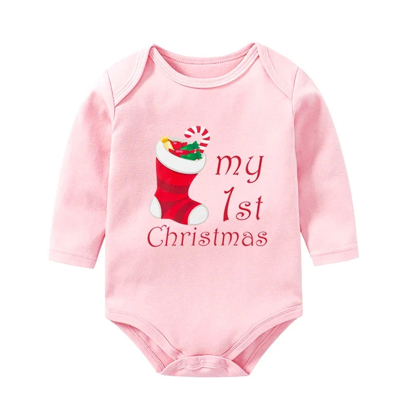 1st Christmas Baby Bodysuits