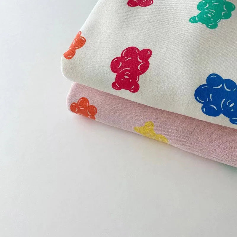 Cute Colourful Gummy Bears Tracksuit/ Pullover Sweatshirts+ Simple New Track Trousers 2pc Spring New Set