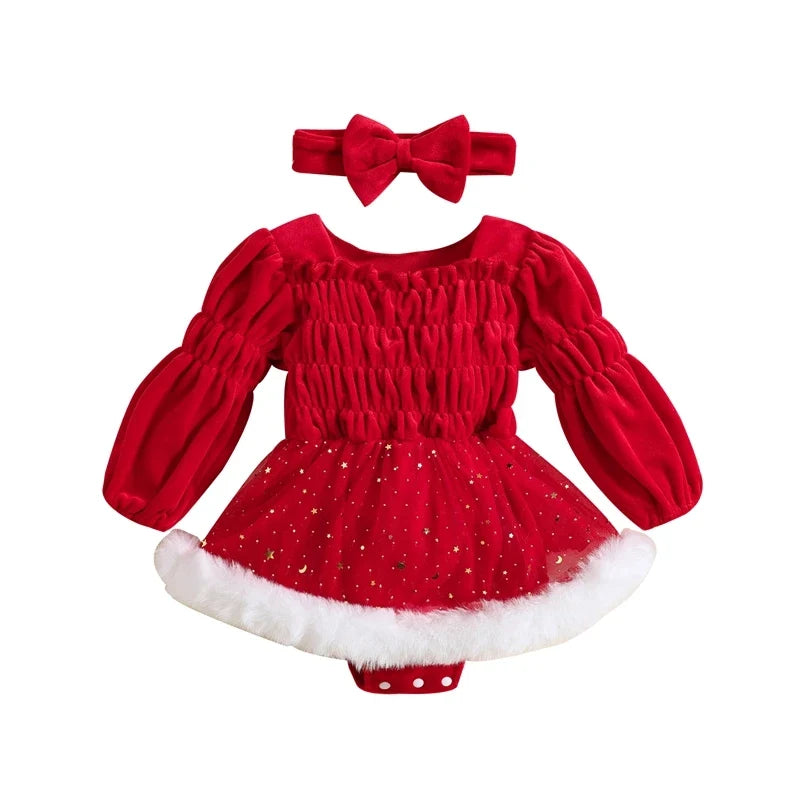 Christmas Newborn Baby Girls Rompers Dress