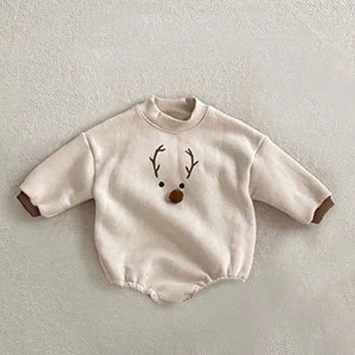 Cozy Baby Christmas Cartoon Hooded Bodysuits